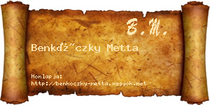 Benkóczky Metta névjegykártya